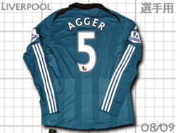 Liverpool 2008-2009 3rd CL Players' Issued #5 AGGER@ov[@T[h@Idl@AbK[