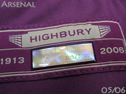 Arsenal 2005/2006 Highbury last-model Limited edition Home Nike@A[Zi@z[@nCo[EXgf@3000@iCL@195585