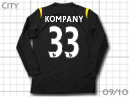 Manchester City 2009-2010 Away #33 KOMPANY@}`FX^[VeB@AEFC@Rpj[