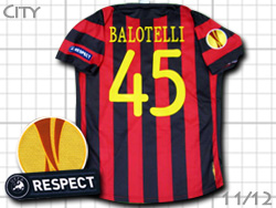 Manchester city 2011/2012 away #45 BALOTELLI Europa League umbro@}`FX^[VeB@AEFC@}IEoeb@[bp[O@Au