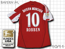FC Bayern Munchen 2010-2011 Home #10 ROBBEN　バイエルン・ミュンヘン　ホーム　ロッベン