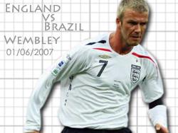 ENGLAND 2007-2009 COh\ BECKHAM vs BRAZIL