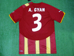 Ghana 2010 Away #3 A. GYAN ガーナ代表 アウェイ ブラックスターズ ギャン