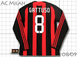 AC Milan 2008-2009 Home　ACミラン　ホーム　#8　GATTUSO　ガットゥーゾ