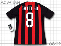 AC Milan 2008-2009 Home　ACミラン　ホーム　#8　GATTUSO　ガットゥーゾ