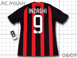 AC Milan 2008-2009 Home　ACミラン　ホーム　#9 INZAGHI　ACミラン　ホーム　インザーギ