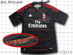 AC Milan 2010-2011 3rd　[IL CLUB PIU TITOLATO AL MONDO] ACミラン　サード