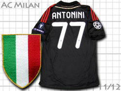 AC Milan 2011-2012 3rd #77 ANTONINI Champions League adidas　ACミラン　サード　アントニーニ　チャンピオンズリーグ　アディダス v13433