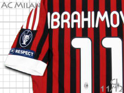 AC Milan 2011-2012 Home adidas #11 IBRAHIMOVIC'　ACミラン　ホーム　ズラタン・イブラヒモビッチ　アディダス　v13457