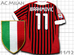 AC Milan 2011-2012 Home adidas #11 IBRAHIMOVIC'　ACミラン　ホーム　ズラタン・イブラヒモビッチ　アディダス　v13457
