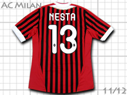 AC Milan 2011-2012 Home adidas #13 NESTA　ACミラン　ホーム　ネスタ　アディダス　v13457