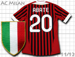 AC Milan 2011-2012 Home adidas #20 ABATE　ACミラン　ホーム　イグナツィオ・アバテ　アディダス　v13457