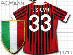 AC Milan 2011-2012 Home adidas #33 T.SILVA　ACミラン　ホーム　チアゴ・シウバ　アディダス　v13457