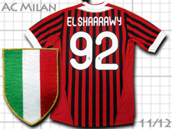 AC Milan 2011-2012 Home adidas #92 EL SHAARAWY　ACミラン　ホーム　アディダス　v13457