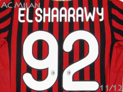 AC Milan 2011-2012 Home adidas #92 EL SHAARAWY　ACミラン　ホーム　アディダス　v13457