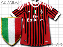 AC Milan 2011-2012 Home adidas IL CLUB PIU TITOLATO AL MONDO　ACミラン　ホーム　アディダス　刺繍モデル　v13457