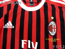 AC Milan 2011-2012 Home adidas IL CLUB PIU TITOLATO AL MONDO　ACミラン　ホーム　アディダス　刺繍モデル　v13457