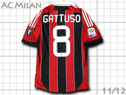 AC Milan home #8 GATTUSO 11/12 Adidas　ACミラン　最終3節着用　ホーム　ガットゥーゾ　ACミラン最終モデル　アディダス　X23680