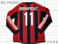 AC Milan home #11 IBRAHIMOVIC' 11/12 Adidas　ACミラン　最終3節着用　ホーム　ズラタン・イブラヒモビッチ　ACミラン最終モデル　アディダス　X23680