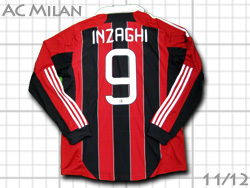 AC Milan home #9 INZAGHI 11/12 Adidas　ACミラン　最終3節着用　ホーム　フィリッポ・インザーギ　現役最終モデル　アディダス　X23680