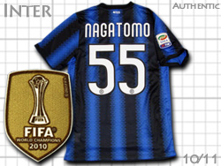 Inter Milan 2010-2011 Home Authentic@#55@NAGATOMO@Ce@z[@FCs@I[ZeBbN@